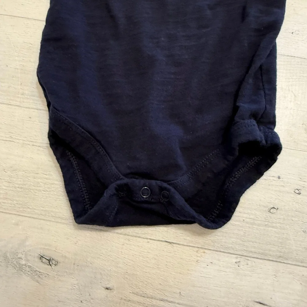 Primary baby navy‎ blue green long sleeve bodysuit 3/6 months